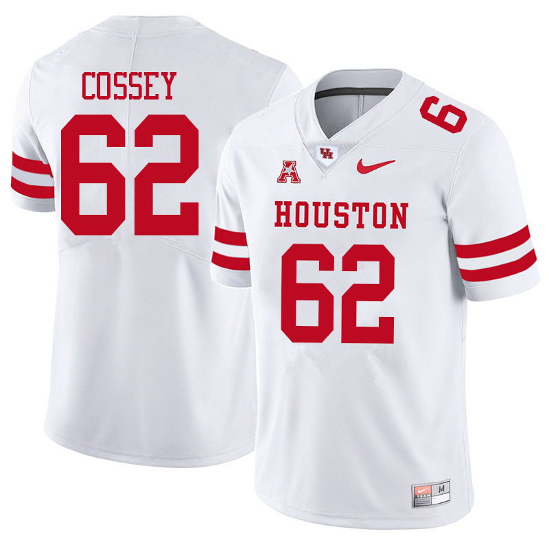 Men #62 Gabe Cossey Houston Cougars College Football Jerseys Sale-White